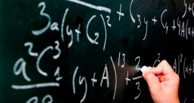 Doing algebra on a chalkboard