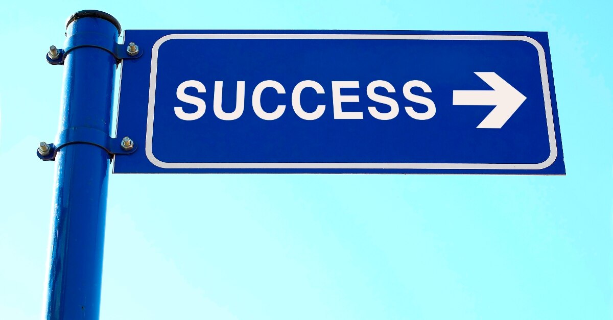 Road sign that says success