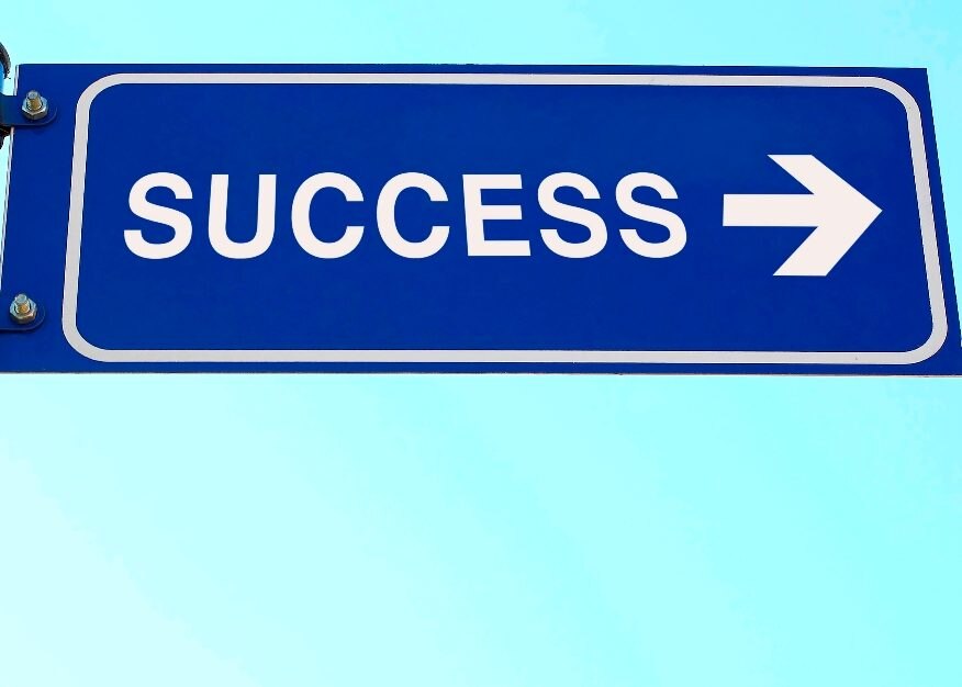 Road sign that says success