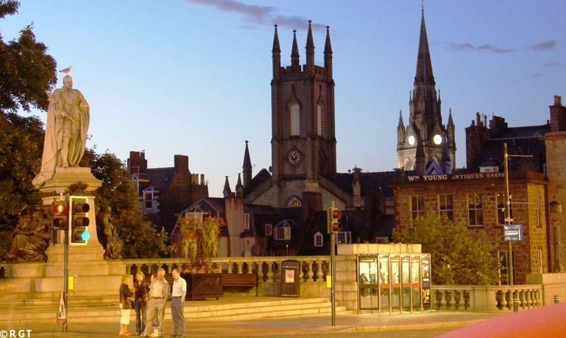 Church and statue in Scotland