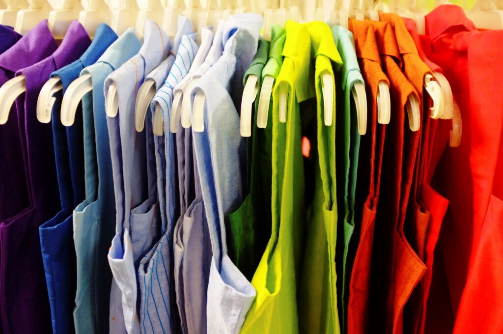 Blouses in a rainbow assortment of colors
