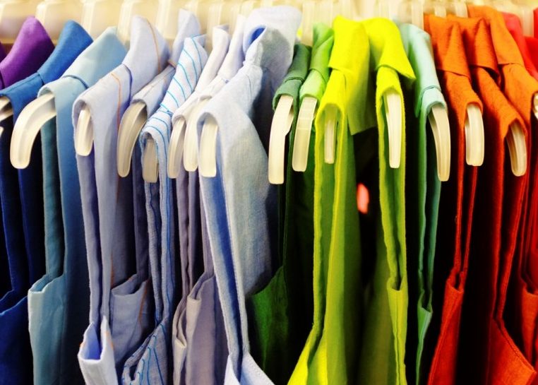 Blouses in a rainbow assortment of colors