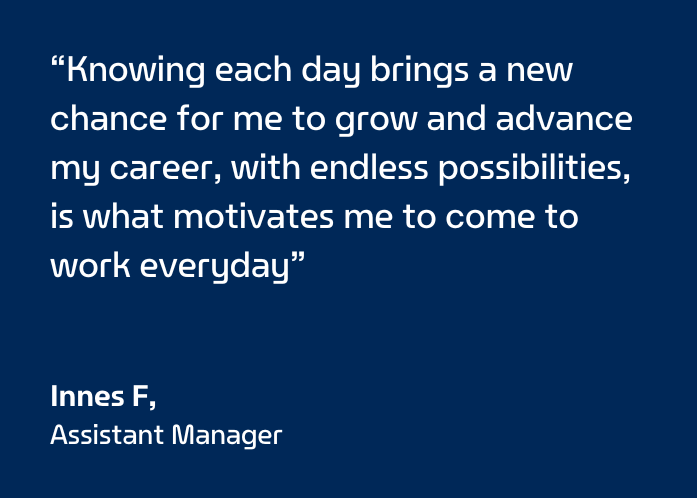 Quote from Enterprise Mobility assistant manager on career advancement 