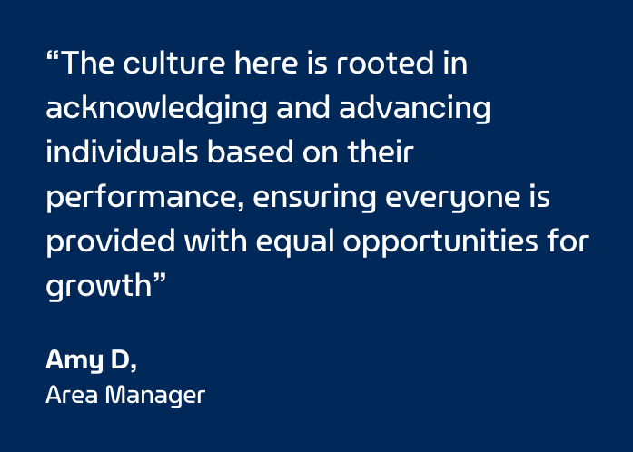 Quote from Enterprise Mobility Female Area Manager about being promoted based on performance